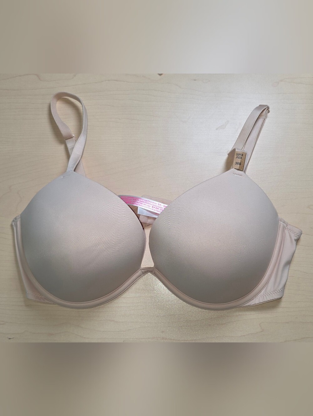 Victoria's Secret PINK Super Push Nude Bra Size 36D NWT